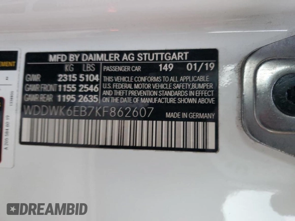 2019 Mercedes-Benz C 43 AMG z VIN WDDWK6EB7KF862607, wystawiony jako Copart lot #44260775 z przebiegiem 37 071 mil mil oraz Szkoda całkowita • Salvage title. Historia ofert i sprzedaży dostępna na DreamBid. Obrazek 12.