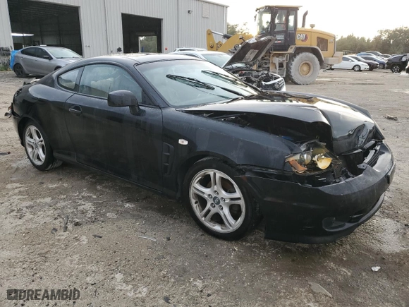 2006 Hyundai Tiburon GT with VIN KMHHN65FX6U224913, listed as a Copart auction lot 80695184 with 146,676 mi miles and Salvage Title. Bid and sale history available at carsss.com. Image 4.