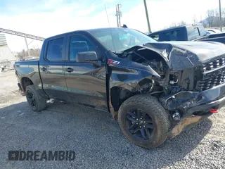 2021 Chevrolet Silverado 1500 Custom Trail Boss with VIN 1GCPYCEHXMZ305434, listed as a IAAI auction lot 41821014 with 56,356 mi miles. Bid and sale history available at carsss.com. Image 1.