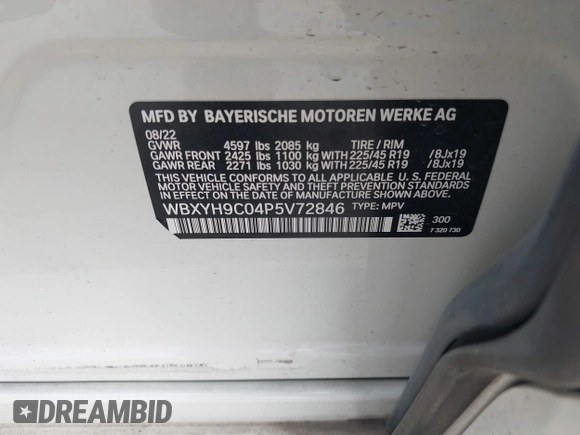 2023 BMW X2 sDrive28i z VIN WBXYH9C04P5V72846, wystawiony jako IAAI lot #41479964 z przebiegiem 29 644 mil mil oraz . Historia ofert i sprzedaży dostępna na DreamBid. Obrazek 9.