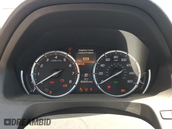 2020 Acura TLX w/Technology Pkg with VIN 19UUB1F58LA003880, listed as a Copart auction lot 50552875 with 54,222 mi miles and Salvage Title. Bid and sale history available at carsss.com. Image 9.