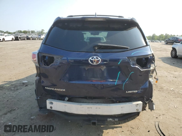 2015 Toyota Highlander Limited with VIN 5TDDKRFH5FS151919, listed as a Copart auction lot 59583645 with 105,543 mi miles and Salvage title. Bid and sale history available at DreamBid. Image 6.