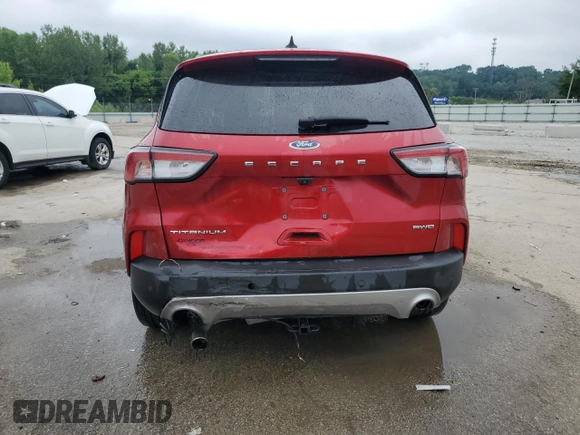 2022 Ford Escape Titanium with VIN 1FMCU9J96NUA09820, listed as a Copart auction lot 62679405 with 37,911 mi miles and Salvage title. Bid and sale history available at DreamBid. Image 6.