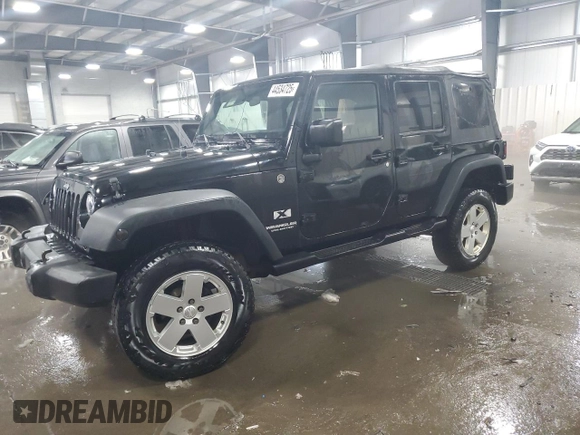 2008 Jeep Wrangler Unlimited X with VIN 1J4GA39168L606738, listed as a Copart auction lot 44534725 with 225,955 mi miles and Salvage title. Bid and sale history available at DreamBid. Image 1.