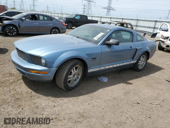 2007 Ford Mustang Deluxe with VIN 1ZVHT80N275337901, listed as a Copart auction lot 57411365 with 144,735 mi miles and Salvage title. Bid and sale history available at DreamBid. Image 1.