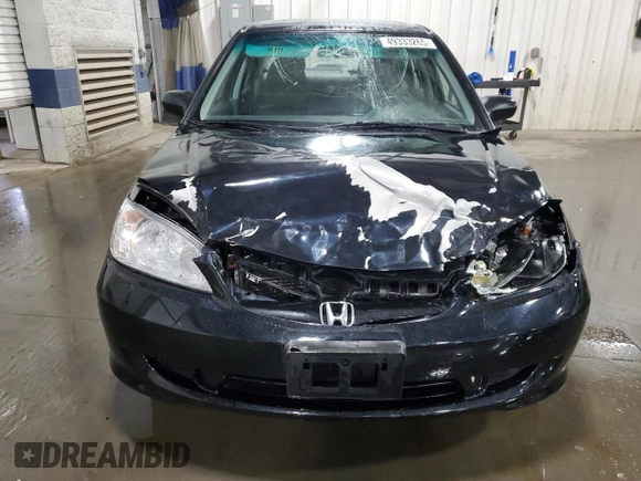 2004 Honda Civic LX with VIN 2HGES16584H519888, listed as a Copart auction lot 49333265 with 166,286 mi miles and Salvage Title. Bid and sale history available at DreamBid. Image 5.