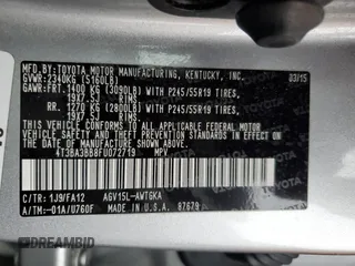 2015 Toyota Venza LE z VIN 4T3BA3BB8FU072719, wystawiony jako Copart lot #49866435 z przebiegiem 128 531 mil mil oraz Szkoda całkowita • Salvage title. Historia ofert i sprzedaży dostępna na DreamBid. Obrazek 15.