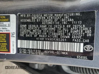 2014 Toyota Camry L with VIN 4T4BF1FKXER365261, listed as a Copart auction lot 55895625 with 170,874 mi miles and Clean Title. Bid and sale history available at DreamBid. Image 12.