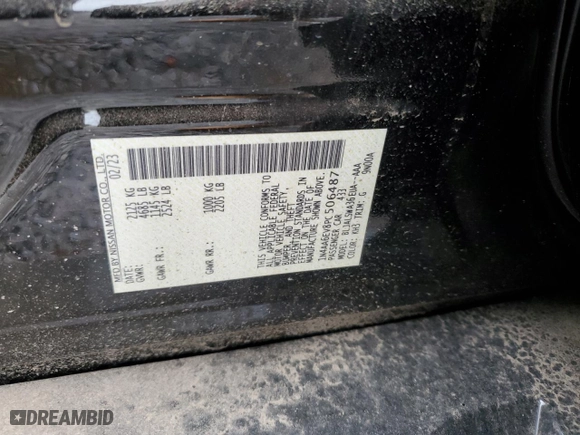 2023 Nissan Maxima SR with VIN 1N4AA6EV8PC506487, listed as a Copart auction lot 66585654 with 770 mi miles and Salvage Title. Bid and sale history available at carsss.com. Image 12.