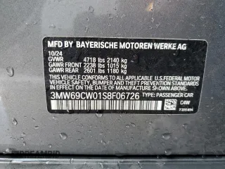 2025 BMW 3 Series 330i with VIN 3MW69CW01S8F06726, listed as a Copart auction lot 52425935 with 9,029 mi miles and Clean Title. Bid and sale history available at carsss.com. Image 12.