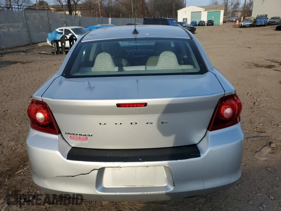 2012 Dodge Avenger SE with VIN 1C3CDZAB5CN153359, listed as a Copart auction lot 46983825 with 180,264 mi miles and Salvage Title. Bid and sale history available at DreamBid. Image 6.