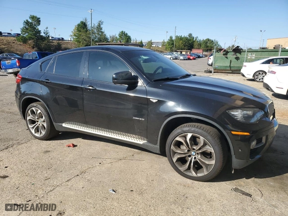 2014 BMW X6 50i with VIN 5UXFG8C54EL593085, listed as a Copart auction lot 75775084 with 0 mi miles and Salvage Title. Bid and sale history available at carsss.com. Image 4.