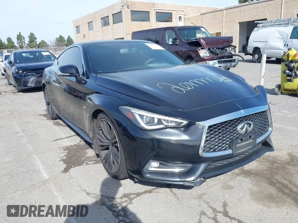 2018 Infiniti Q60 Luxe with VIN JN1CV7EK2JM200019, listed as a IAAI auction lot 41557899 with Not Provided miles and . Bid and sale history available at carsss.com. Image 1.