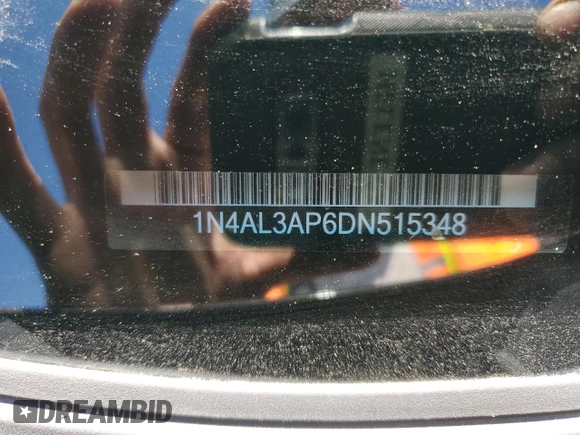 2013 Nissan Altima S with VIN 1N4AL3AP6DN515348, listed as a Copart auction lot 52253635 with 191,067 mi miles and Salvage Title. Bid and sale history available at carsss.com. Image 12.