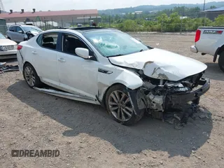 2014 Kia Optima SXL Turbo with VIN 5XXGR4A64EG324377, listed as a IAAI auction lot 42711647 with 116,424 mi miles and . Bid and sale history available at DreamBid. Image 1.