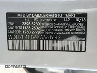 2019 Mercedes-Benz E-Class E 300 with VIN WDDZF4KB6KA561642, listed as a Copart auction lot 46809195 with 47,792 mi miles and Salvage Title. Bid and sale history available at carsss.com. Image 14.
