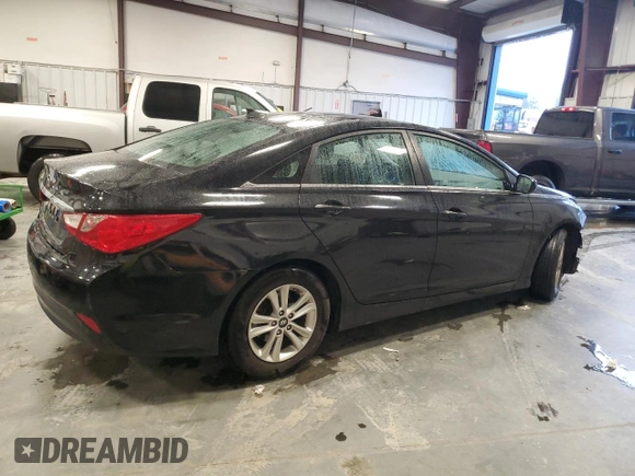 2014 Hyundai Sonata GLS with VIN 5NPEB4AC7EH941360, listed as a Copart auction lot 44618495 with 106,247 mi miles and Salvage Title. Bid and sale history available at carsss.com. Image 3.