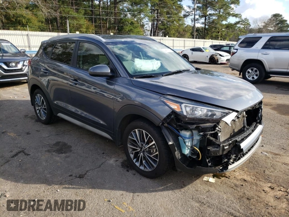 2019 Hyundai Tucson Sport with VIN KM8J33AL2KU972227, listed as a Copart auction lot 44172755 with 76,720 mi miles and Salvage Title. Bid and sale history available at carsss.com. Image 4.