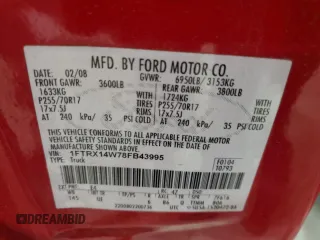 2008 Ford F-150 STX с VIN 1FTRX14W78FB43995, выставлен на аукционе Copart как лот 57146925 с пробегом 152 126 миль миль и На запчасти • Non repairable. История ставок и продаж доступна на DreamBid. Изображение 12.