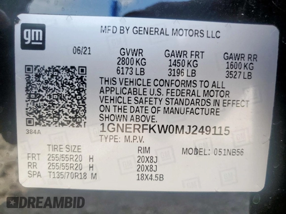 2021 Chevrolet Traverse LS с VIN 1GNERFKW0MJ249115, выставлен на аукционе Copart как лот 64462675 с пробегом 63 449 миль миль и Списание • Salvage title. История ставок и продаж доступна на DreamBid. Изображение 13.