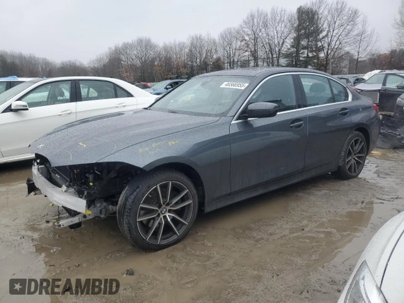 2019 BMW 3 Series 330i xDrive with VIN WBA5R7C52KAJ84461, listed as a Copart auction lot 46566955 with 76,202 mi miles and Salvage Title. Bid and sale history available at carsss.com. Image 1.