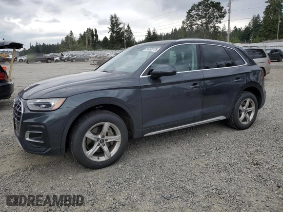 2021 Audi Q5 Premium with VIN WA1AAAFY3M2004889, listed as a Copart auction lot 56848775 with 84,071 mi miles and Salvage title. Bid and sale history available at DreamBid. Image 1.