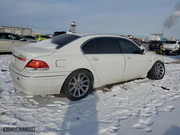 2005 BMW 7 Series 745Li with VIN WBAGN63535DS59721, listed as a Copart auction lot 45388375 with 128,329 mi miles and Salvage Title. Bid and sale history available at carsss.com. Image 3.