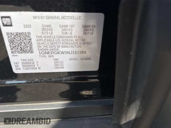 2022 Chevrolet Traverse LT Cloth with VIN 1GNERGKW3NJ157293, listed as a IAAI auction lot 42580763 with 102,743 mi miles and . Bid and sale history available at DreamBid. Image 32.