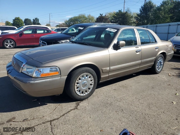 2003 Mercury Grand Marquis GS Convenience with VIN 2MEFM74WX3X707679, listed as a Copart auction lot 73963754 with 75,143 mi miles and Salvage Title. Bid and sale history available at carsss.com. Image 1.