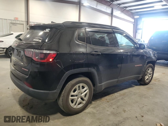 2018 Jeep Compass Sport with VIN 3C4NJCAB5JT133880, listed as a Copart auction lot 49858115 with 192,652 mi miles and Salvage Title. Bid and sale history available at carsss.com. Image 3.