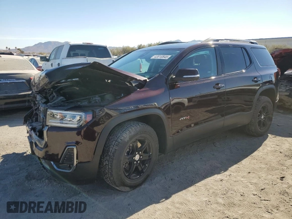 2021 GMC Acadia AT4 with VIN 1GKKNLLS2MZ168768, listed as a Copart auction lot 43810845 with 49,096 mi miles and Salvage Title. Bid and sale history available at DreamBid. Image 1.