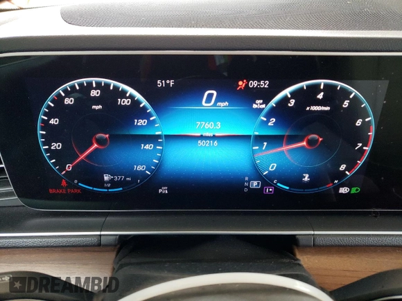 2023 Mercedes-Benz GLE 350 with VIN 4JGFB4KB0PA905915, listed as a Copart auction lot 53617055 with 50,216 mi miles and Salvage title. Bid and sale history available at DreamBid. Image 9.