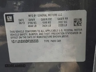 2013 Chevrolet Malibu LTZ with VIN 1G11J5SX6DF335333, listed as a IAAI auction lot 42135480 with 158,743 mi miles and . Bid and sale history available at DreamBid. Image 9.