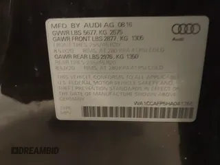 2017 Audi SQ5 Premium Plus with VIN WA1CCAFP5HA041755, listed as a IAAI auction lot 41728825 with 135,512 mi miles. Bid and sale history available at carsss.com. Image 9.
