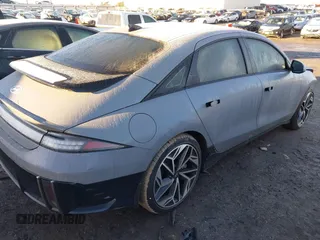 2025 Hyundai IONIQ 6 SEL with VIN KMHM34AC3SA082582, listed as a IAAI auction lot 41390953 with 160 mi miles. Bid and sale history available at carsss.com. Image 4.