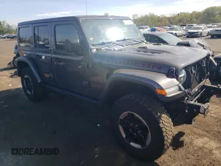 2019 Jeep Wrangler Unlimited Rubicon with VIN 1C4HJXFG2KW662384, listed as a Copart auction lot 54538255 with 78,568 mi miles and Salvage title. Bid and sale history available at DreamBid. Image 4.