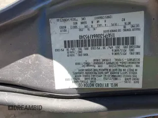 2006 Ford Taurus SE with VIN 1FAFP53U66A195340, listed as a IAAI auction lot 41861775 with 174,226 mi miles. Bid and sale history available at carsss.com. Image 9.