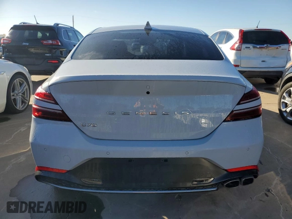 2022 Genesis G70 2.0T with VIN KMTG34TA7NU103693, listed as a Copart auction lot 73323644 with 10,901 mi miles and Salvage Title. Bid and sale history available at carsss.com. Image 6.