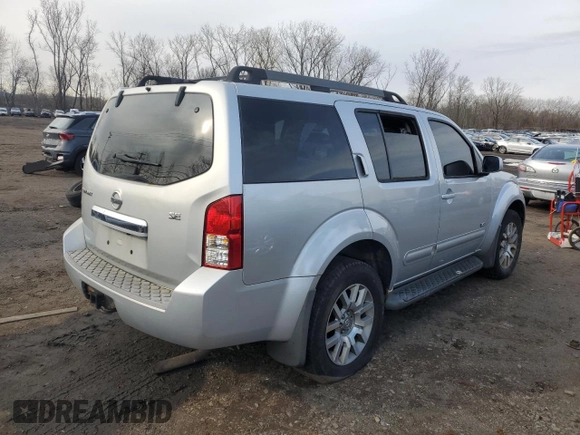 2008 Nissan Pathfinder LE with VIN 5N1BR18B38C623693, listed as a Copart auction lot 50231075 with 0 mi miles and Clean Title. Bid and sale history available at carsss.com. Image 3.