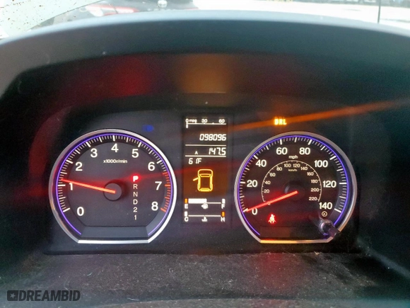 2009 Honda CR-V EX-L with VIN JHLRE38769C013295, listed as a Copart auction lot 49162455 with 98,096 mi miles and Salvage Title. Bid and sale history available at carsss.com. Image 9.