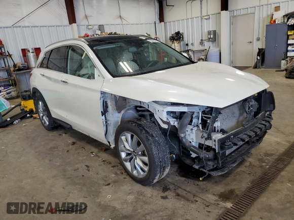 2022 Infiniti QX50 Luxe with VIN 3PCAJ5BB7NF114132, listed as a Copart auction lot 53962875 with 77,244 mi miles and Salvage title. Bid and sale history available at DreamBid. Image 4.
