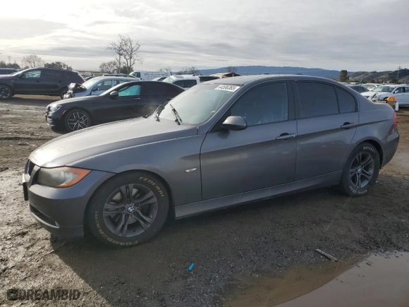 2008 BMW 3 Series 328i with VIN WBAVC53528FZ88308, listed as a Copart auction lot 44586365 with 214,205 mi miles and Non Repairable. Bid and sale history available at carsss.com. Image 1.