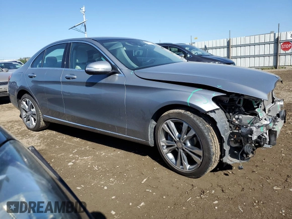 2015 Mercedes-Benz C 300 Luxury with VIN 55SWF4KBXFU095304, listed as a Copart auction lot 54377765 with 43,233 mi miles and Salvage Title. Bid and sale history available at DreamBid. Image 4.