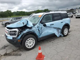 2024 Ford Bronco Sport Heritage z VIN 3FMCR9G66RRF55657, wystawiony jako Copart lot #56295775 z przebiegiem 1 658 mil mil oraz Szkoda całkowita • Salvage title. Historia ofert i sprzedaży dostępna na DreamBid. Obrazek 1.