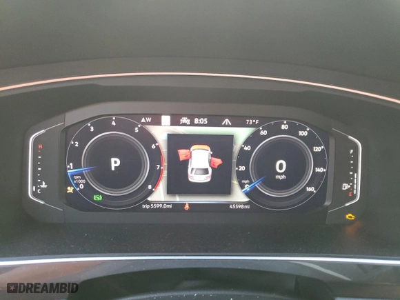 2022 Volkswagen Tiguan SEL R-Line with VIN 3VV4B7AX2NM159947, listed as a Copart auction lot 45084835 with 45,598 mi miles and Salvage Title. Bid and sale history available at carsss.com. Image 9.