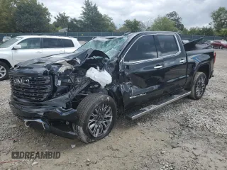 2023 GMC Sierra 1500 Denali Ultimate with VIN 1GTUUHEL9PZ273709, listed as a Copart auction lot 82047634 with 24,143 mi miles and Salvage Title. Bid and sale history available at carsss.com. Image 1.
