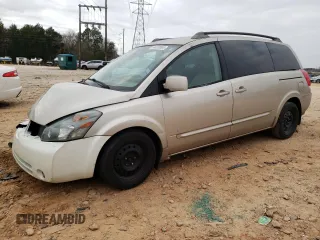 2005 Nissan Quest SE with VIN 5N1BV28U95N100939, listed as a Copart auction lot 44233585 with 0 mi miles and Salvage Title. Bid and sale history available at carsss.com. Image 1.