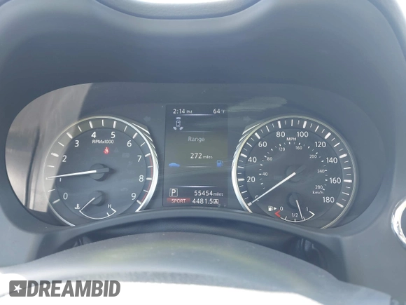 2020 Infiniti Q50 Premium with VIN JN1EV7AR3LM254279, listed as a IAAI auction lot 41877606 with 55,454 mi miles and . Bid and sale history available at DreamBid. Image 7.