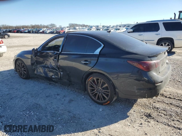 2017 Infiniti Q50 Red Sport 400 with VIN JN1FV7APXHM850287, listed as a Copart auction lot 47185255 with 72,703 mi miles and Salvage title. Bid and sale history available at DreamBid. Image 2.