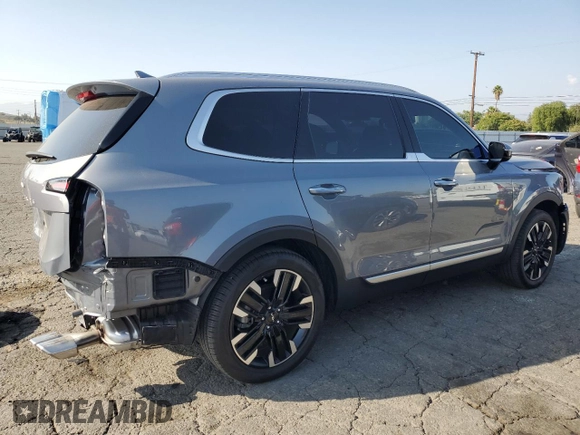 2024 Kia Telluride SX with VIN 5XYP54GC9RG530420, listed as a Copart auction lot 58373725 with 13,035 mi miles and Salvage title. Bid and sale history available at DreamBid. Image 3.